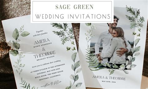 20 Best Sage Green Wedding Invitations for 2024.